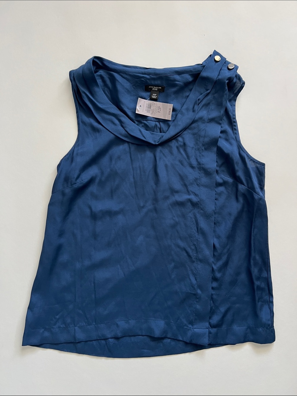 Ann Taylor Sleeveless Top with Shoulder Button Detail